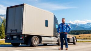 Canadian truck driver and semi-trailer truck