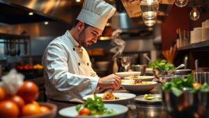 Chef preparing gourmet food in a Calgary kitchen