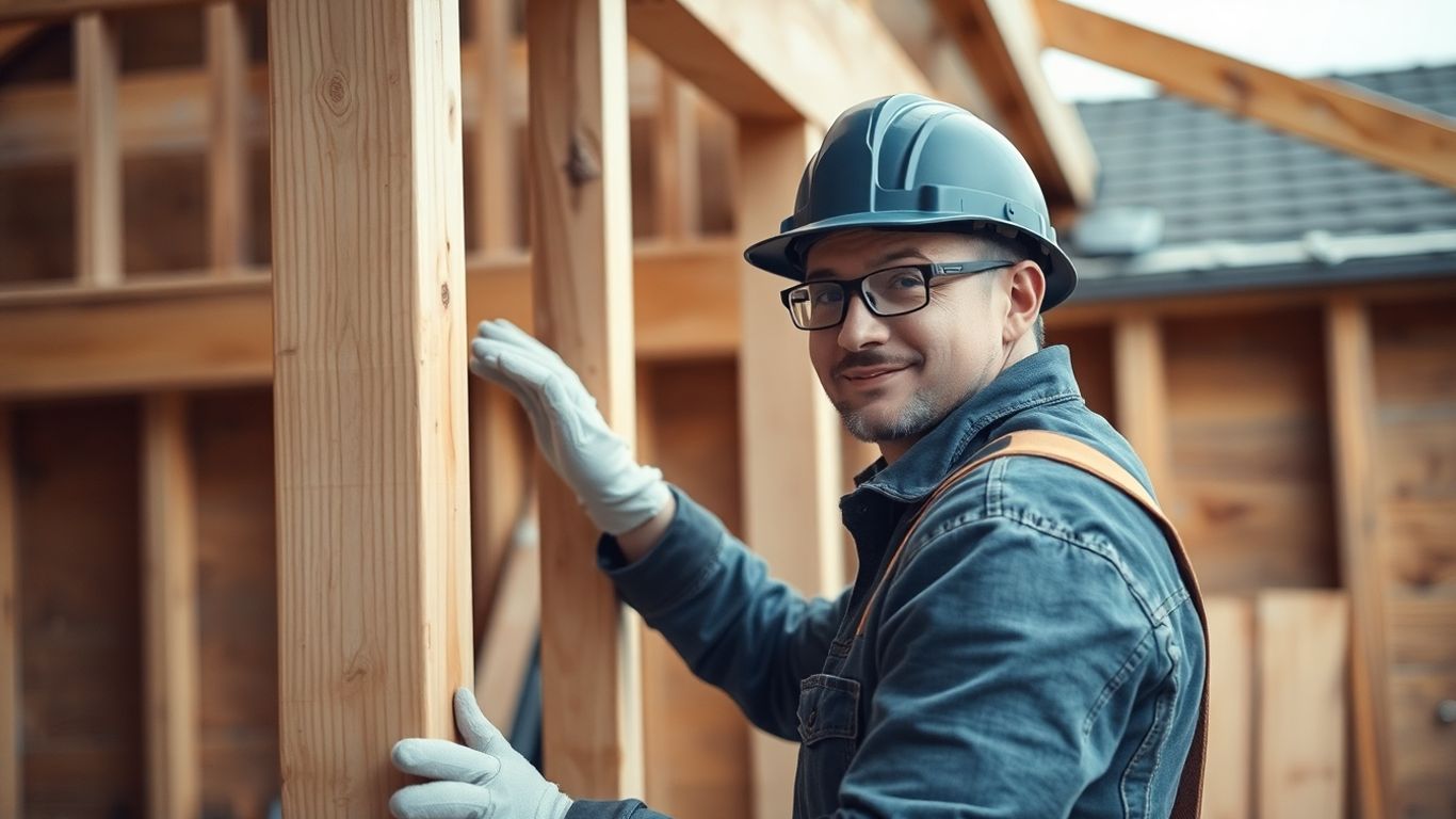 Carpenter working on site