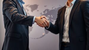 Handshake symbolizing LMIA job offer agreement.